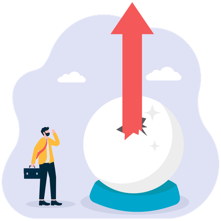 Businessman forecasting stock market  Illustration