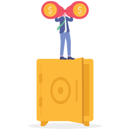 Businessman forecasts business opportunity  Illustration