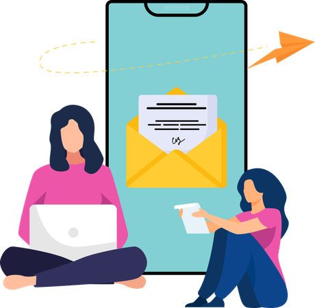 Businessman forwarding business email  Illustration