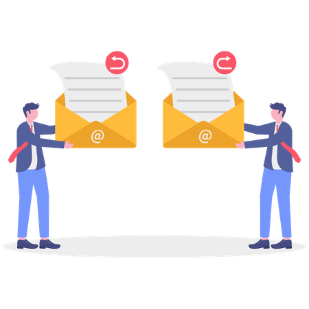 Businessman forwarding mail  Illustration