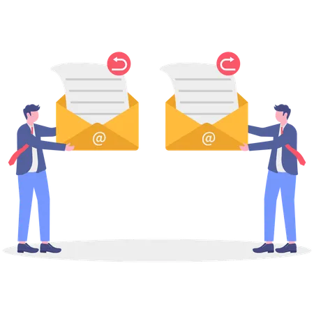 Businessman forwarding mail  Illustration