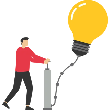 Businessman Found A Shiny Light Bulb New Idea For Startup Business Man Working Business Success Vector Illustration Design Concept In Flat Style Illustration