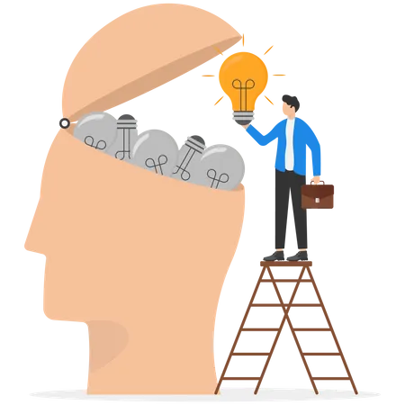 Businessman found great idea  Illustration