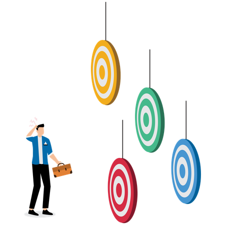 Businessman found many targets  Illustration