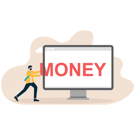 Businessman funding online  Illustration