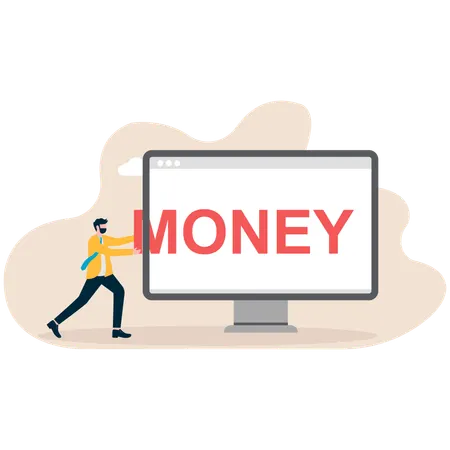 Businessman funding online  Illustration
