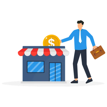 Businessman funding to small business  Illustration