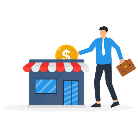 Businessman funding to small business  Illustration