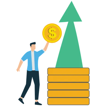 Businessman gaining Profits from Investment Returns  Illustration