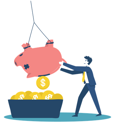 Businessman gathering funds  Illustration