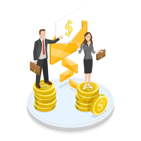 Businessman gathering startup funds  Illustration