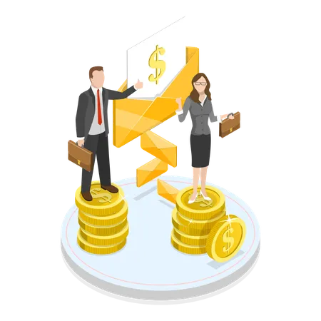 Businessman gathering startup funds  Illustration