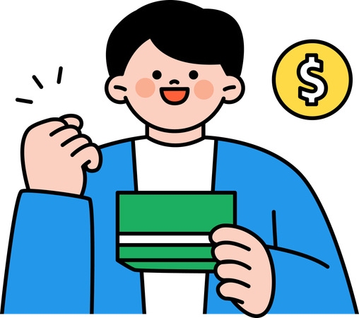 Businessman gathers money in box  Illustration