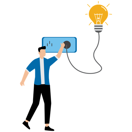 Businessman generate business idea  Illustration