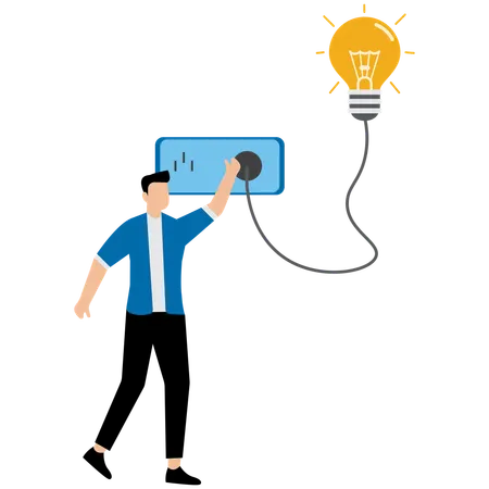Businessman generate business idea  Illustration