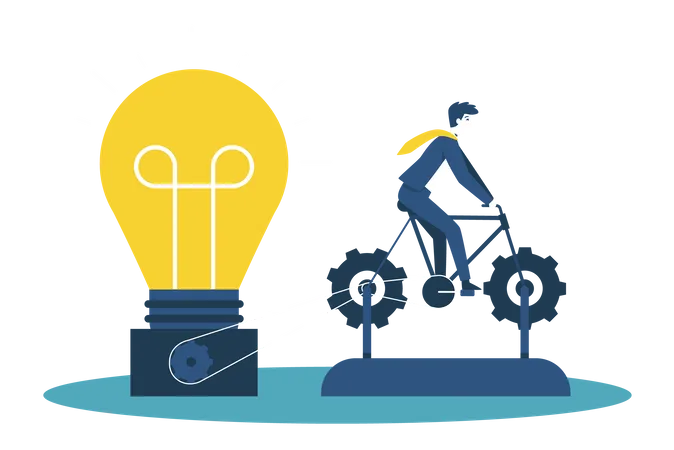 Businessman generating innovative idea  Illustration