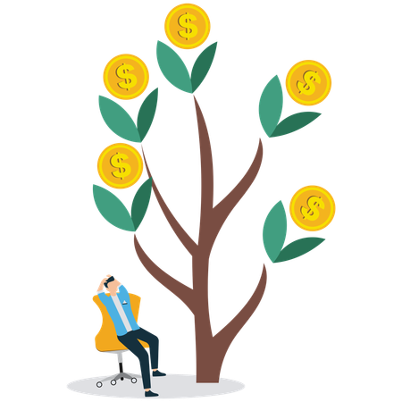 Businessman Generating Stable Passive Income  Illustration