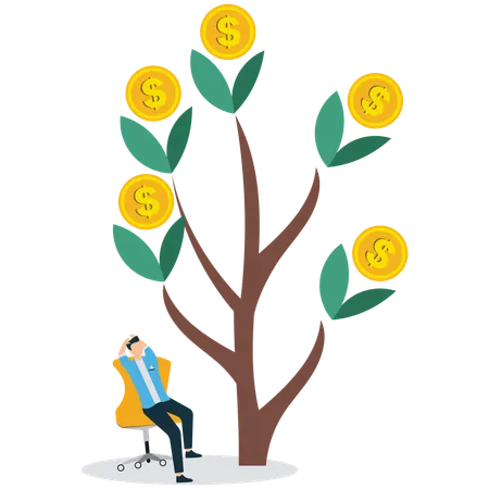 Businessman Generating Stable Passive Income  Illustration