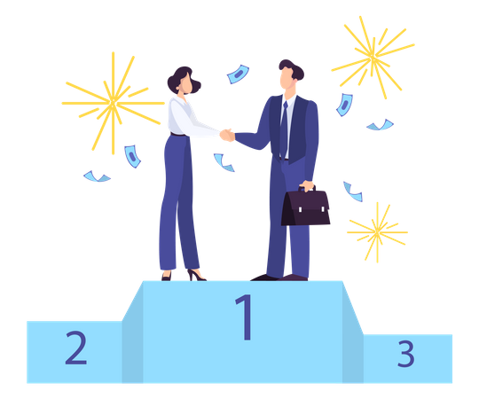 Businessman get first position in competition Illustration
