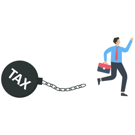 Businessman get out of tax  Illustration