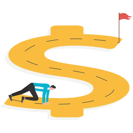 Businessman get ready for business race to achieving success  Illustration