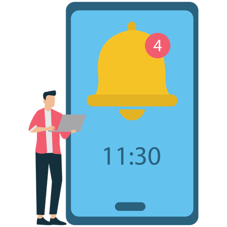 Businessman Get Timely Reminder Notifications  Illustration