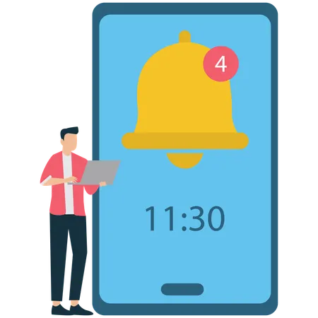 Businessman Get Timely Reminder Notifications  Illustration