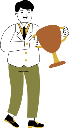 Businessman get trophy  Illustration