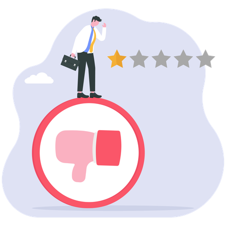 Businessman gets bad feedback  Illustration
