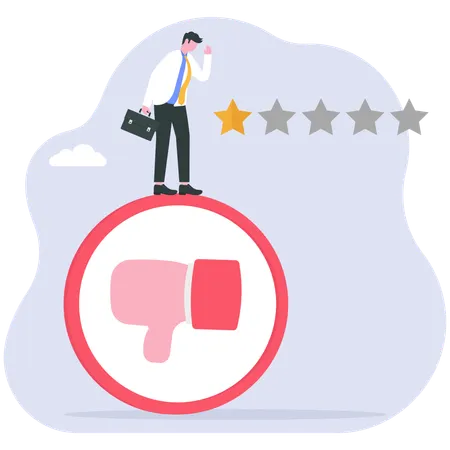 Businessman gets bad feedback  Illustration