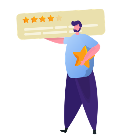 Businessman gets business rating  Illustration