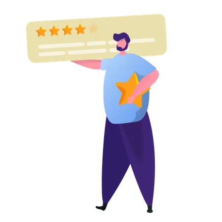 Businessman gets business rating  Illustration