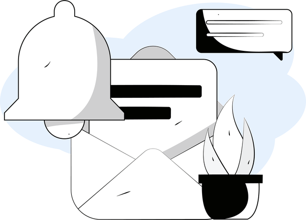Businessman gets email notification  Illustration