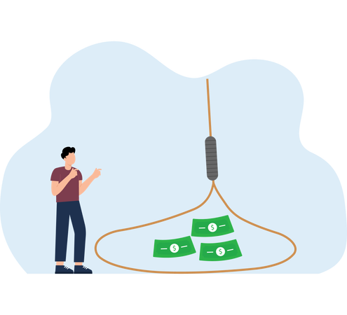 Businessman gets money trap  Illustration