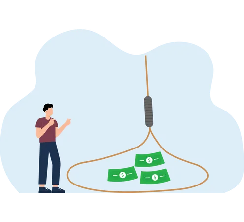 Businessman gets money trap  Illustration