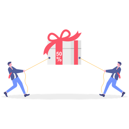 Businessman gets sale discount  Illustration