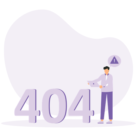Businessman getting 404 error  Illustration
