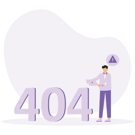Businessman getting 404 error  Illustration