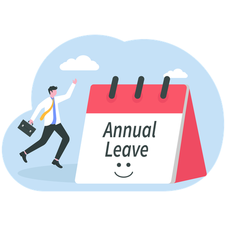 Businessman getting annual leave  Illustration