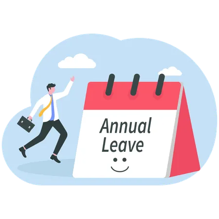 Businessman getting annual leave  Illustration