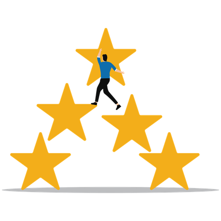 Businessman getting Best star rating  Illustration