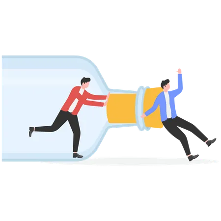 Businessman getting blocked  Illustration