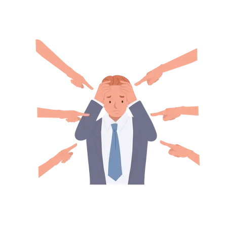 Businessman getting bullied by people  Illustration