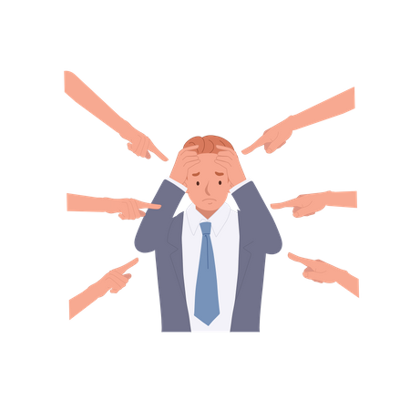 Businessman getting bullied by people  Illustration