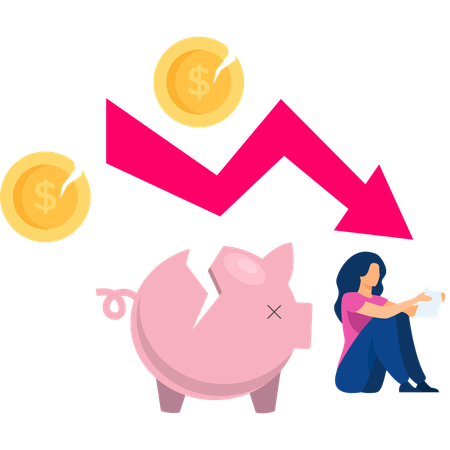 Businessman getting Business Crisis  Illustration