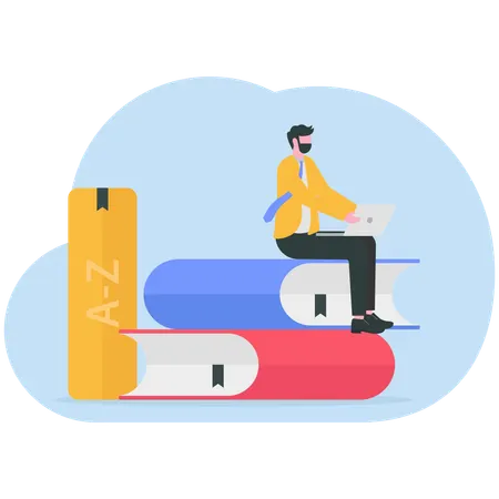 ビジネス教育を受けるビジネスマン  イラスト