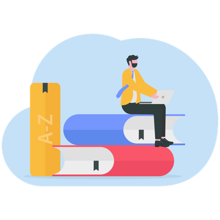 Businessman getting business education  Illustration