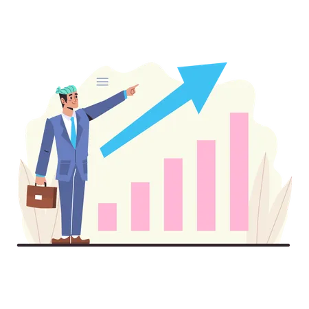 Businessman getting business growth  Illustration