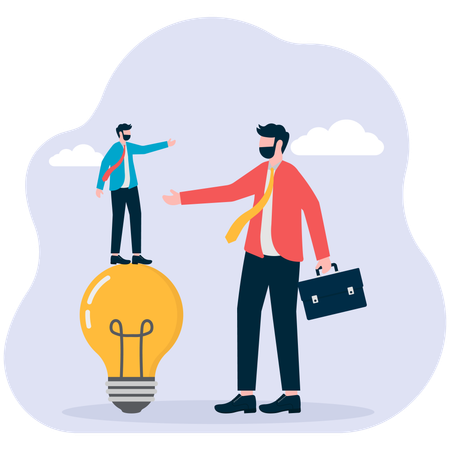 Businessman getting business idea  Illustration