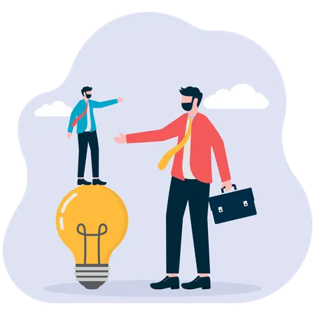 Businessman getting business idea  Illustration
